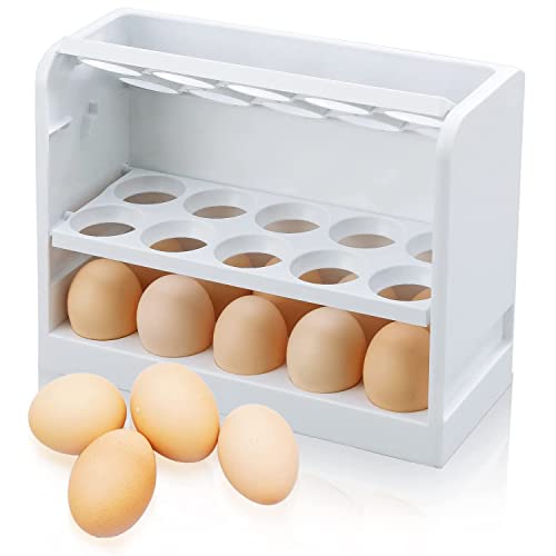 Eierhalter für den Kühlschrank,30 Eieraufbewahrungsbehälter für den Kühlschrank,Eierorganisator für die Kühlschranktür (White) von Jinavoty