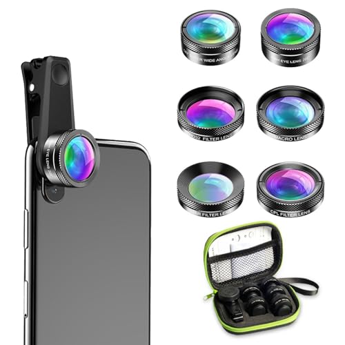 6 in 1 Handy Kamera Objektiv Set Weitwinkel, Makro, Fisheye, ND, CPL, Sternfilter Universal Clip On Handyobjektiv für iPhone, Samsung & Mehr teleobjektiv für Smartphone 6 in 1 Handy Kamera Objektiv Set Weitwinkel, Makro, Fisheye, ND, CPL, Sternfilter Universal Clip On Handyobjektiv für iPhone, Samsung & Mehr teleobjektiv für Smartphone von Jinfanshurich