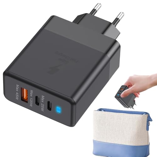 Ladegerät USB C 120w, Multi-Port-Ladegerät, 120W Duals Typ C + USB Schnellladegerät, Schneller Wandladeadapter Für Smartphones, Tablets, Kopfhörer, MP3-Player von Jingmiger