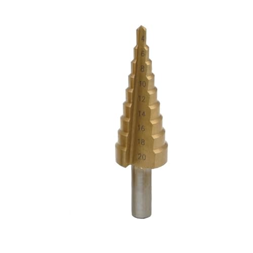 Jingyingtt 4 mm – 32 mm (3/16 Zoll bis 1-1/4 Zoll), Titanbeschichtung, mehrstufig for Blechlochbohrungen, Schneidwerkzeugsatz, Loch-HSS-Unibit-Bohrer in mehreren Größen for Metall, Aluminium und Holz, von Jingyingtt