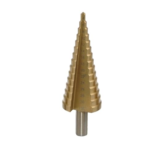 Jingyingtt 4 mm – 32 mm (3/16 Zoll bis 1-1/4 Zoll), Titanbeschichtung, mehrstufig for Blechlochbohrungen, Schneidwerkzeugsatz, Loch-HSS-Unibit-Bohrer in mehreren Größen for Metall, Aluminium und Holz, von Jingyingtt