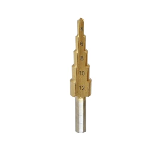 Jingyingtt 4 mm – 32 mm (3/16 Zoll bis 1-1/4 Zoll), Titanbeschichtung, mehrstufig for Blechlochbohrungen, Schneidwerkzeugsatz, Loch-HSS-Unibit-Bohrer in mehreren Größen for Metall, Aluminium und Holz, von Jingyingtt