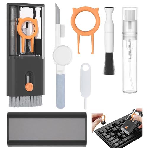 Tastatur Reinigungsset, 10 in 1 Tastatur Reinigungsbürsten Set, Display Reiniger mit Bürste, Tastatur Reinigungsbürste mit Tastenkappen Abzieher, für Telefone, Tablets, Laptops, Kameras, Kopfhörer von JinkySier