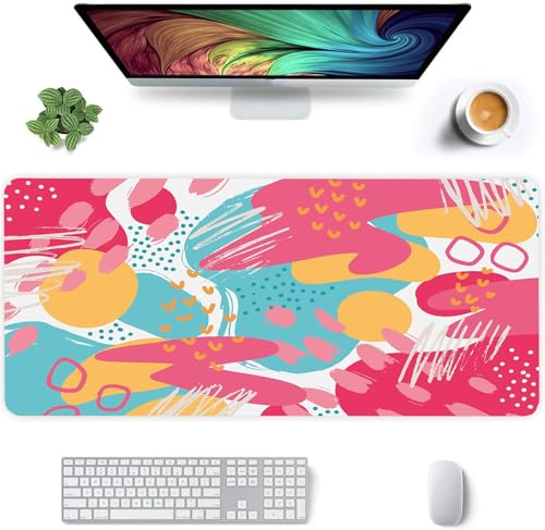 Jinmer Gaming Mauspad XXL 800x400x3mm Groß Mauspad mit Rutschfester Gummibasis,Verbessert Präzision und Geschwindigkeit Schreibtischunterlage für Laptop, PC - Rosa Blau Gelb Jinmer Gaming Mauspad XXL 800x400x3mm Groß Mauspad mit Rutschfester Gummibasis,Verbessert Präzision und Geschwindigkeit Schreibtischunterlage für Laptop, PC - Rosa Blau Gelb von Jinmer