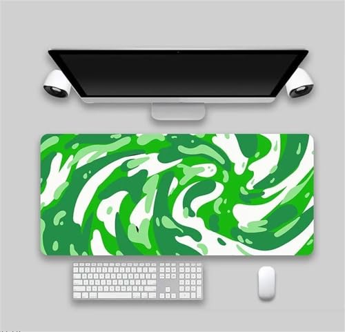 Jinmer Grün Weiß Gaming Mauspad,600 x 400 x 2 mm XXL Verlängertes Große Mauspad,Schreibtischunterlage mit Rutschfester Gummibasis,Mauspad für PC,Schreibtisch Pad für Zuhause und Büro von Jinmer