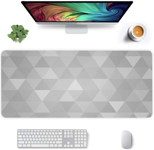 Jinmer Mauspad (1200 x 600mm) Verlängertes großes mauspad Schreibtischauflage,Graue Geometrie XXL Mauspads genähte Kanten mauspads,rutschfeste Gummibasis,Gaming-Mauspad von Jinmer