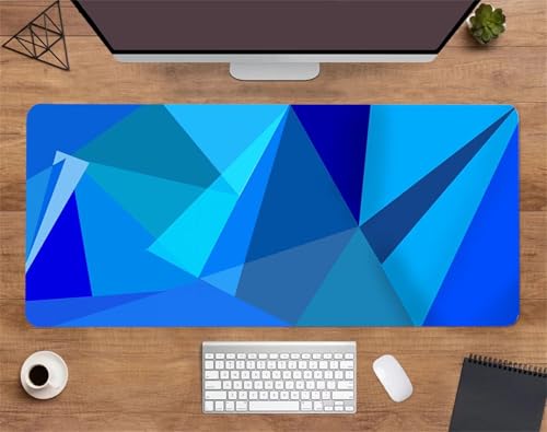 Mauspad Blaue Geometrie,Mauspad XXL 700 x 300 x 2mm Gaming Mousepad, Vernähte Kanten Mousepad,mit Anti-Rutsch für PC, Laptop Mauspad Blaue Geometrie,Mauspad XXL 700 x 300 x 2mm Gaming Mousepad, Vernähte Kanten Mousepad,mit Anti-Rutsch für PC, Laptop von Jinmer
