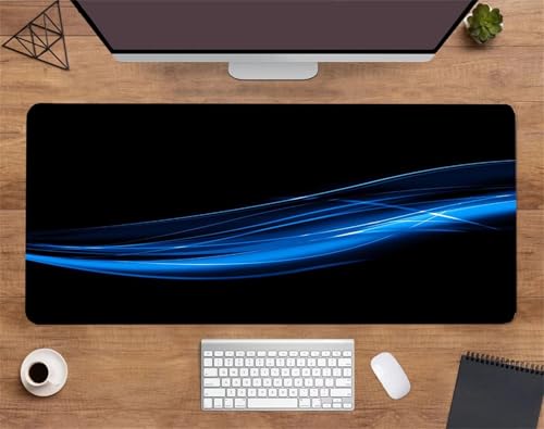 Mauspad Blaue Linien,Mauspad XXL 600 x 400 x 3mm Gaming Mousepad, Vernähte Kanten Mousepad,mit Anti-Rutsch für PC, Laptop Mauspad Blaue Linien,Mauspad XXL 600 x 400 x 3mm Gaming Mousepad, Vernähte Kanten Mousepad,mit Anti-Rutsch für PC, Laptop von Jinmer