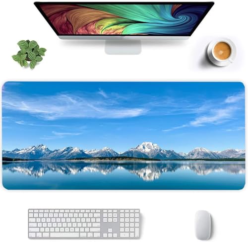 Mauspad Blauer Himmelberg,Mauspad XXL 700 x 300 x 2mm Gaming Mousepad, Vernähte Kanten Mousepad,mit Anti-Rutsch für PC, Laptop Mauspad Blauer Himmelberg,Mauspad XXL 700 x 300 x 2mm Gaming Mousepad, Vernähte Kanten Mousepad,mit Anti-Rutsch für PC, Laptop von Jinmer