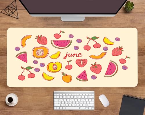 Mauspad Cartoon-Früchte,Mauspad XXL 1000 x 500 x 2mm Gaming Mousepad, Vernähte Kanten Mousepad,mit Anti-Rutsch für PC, Laptop Mauspad Cartoon-Früchte,Mauspad XXL 1000 x 500 x 2mm Gaming Mousepad, Vernähte Kanten Mousepad,mit Anti-Rutsch für PC, Laptop von Jinmer