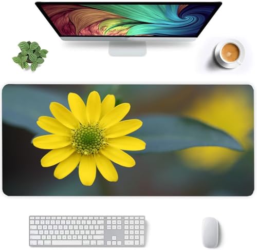 Mauspad Gelbes Gänseblümchen,Mauspad XXL 600 x 400 x 3mm Gaming Mousepad, Vernähte Kanten Mousepad,mit Anti-Rutsch für PC, Laptop Mauspad Gelbes Gänseblümchen,Mauspad XXL 600 x 400 x 3mm Gaming Mousepad, Vernähte Kanten Mousepad,mit Anti-Rutsch für PC, Laptop von Jinmer