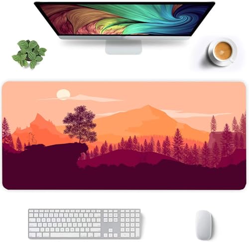 Mauspad Orangenhain-Landschaft,Mauspad XXL 900 x 400 x 3mm Gaming Mousepad, Vernähte Kanten Mousepad,mit Anti-Rutsch für PC, Laptop Mauspad Orangenhain-Landschaft,Mauspad XXL 900 x 400 x 3mm Gaming Mousepad, Vernähte Kanten Mousepad,mit Anti-Rutsch für PC, Laptop von Jinmer