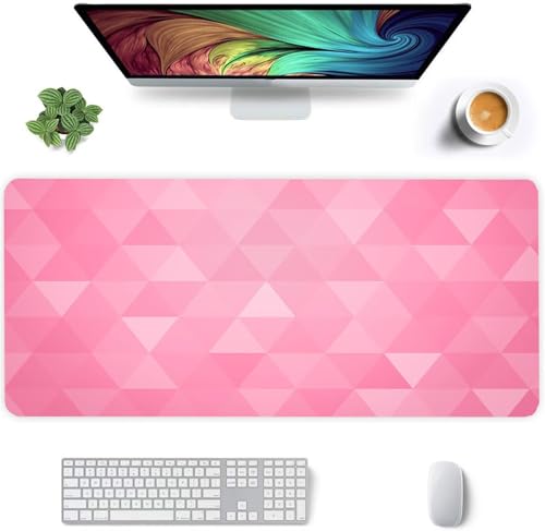 Mauspad Rosa Geometrie,Mauspad XXL 1200 x 600 x 2mm Gaming Mousepad, Vernähte Kanten Mousepad,mit Anti-Rutsch für PC, Laptop Mauspad Rosa Geometrie,Mauspad XXL 1200 x 600 x 2mm Gaming Mousepad, Vernähte Kanten Mousepad,mit Anti-Rutsch für PC, Laptop von Jinmer