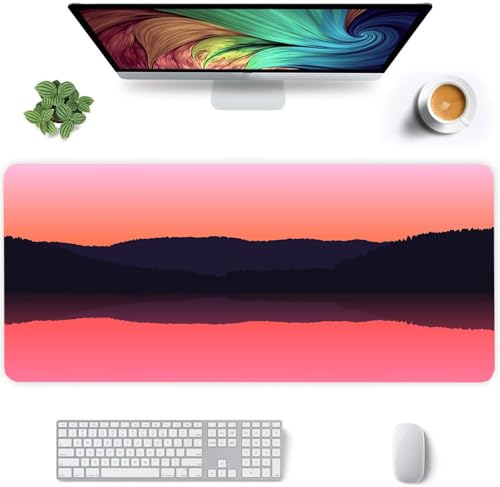 Mauspad Rosa Schwarz,Mauspad XXL 900 x 300 x 3mm Gaming Mousepad, Vernähte Kanten Mousepad,mit Anti-Rutsch für PC, Laptop Mauspad Rosa Schwarz,Mauspad XXL 900 x 300 x 3mm Gaming Mousepad, Vernähte Kanten Mousepad,mit Anti-Rutsch für PC, Laptop von Jinmer