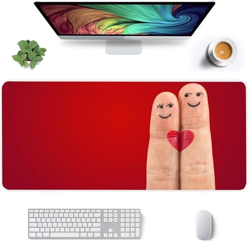 Mauspad Roter Liebesfinger,Mauspad XXL 1200 x 600 x 2mm Gaming Mousepad, Vernähte Kanten Mousepad,mit Anti-Rutsch für PC, Laptop Mauspad Roter Liebesfinger,Mauspad XXL 1200 x 600 x 2mm Gaming Mousepad, Vernähte Kanten Mousepad,mit Anti-Rutsch für PC, Laptop von Jinmer