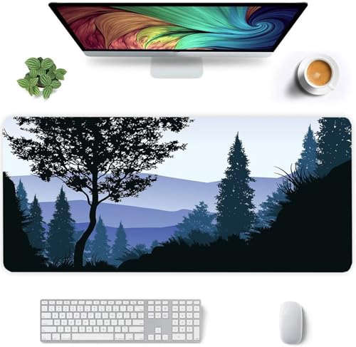 Mauspad Schwarze Baumlandschaft,Mauspad XXL 700 x 400 x 3mm Gaming Mousepad, Vernähte Kanten Mousepad,mit Anti-Rutsch für PC, Laptop Mauspad Schwarze Baumlandschaft,Mauspad XXL 700 x 400 x 3mm Gaming Mousepad, Vernähte Kanten Mousepad,mit Anti-Rutsch für PC, Laptop von Jinmer