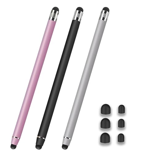 Jinpojun 3er Pack Tablet Stift für Alle Tablets, 2 in 1 Touchscreen Stift, Gummi Stylus Touch Pen für iPhone iPad Pro Mini Samsung Galaxy Surface Huawei Lenovo usw. von Jinpojun