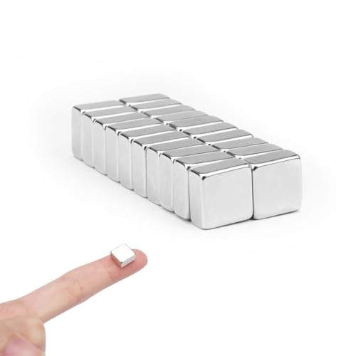 20 Stück Neodym Magnete Rechteckig, 10x10x5mm Magnete Stark Klein, Kleine Starke Magnete, Magnet Rechteckig, Neodym Magnete Extra Stark für Magnettafel, Whiteboard, Magnetboard, Tafel, Pinnwand von Jinsion