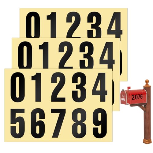 3 Blatt Klebezahlen Wetterfest, 10 cm Zahlen Aufkleber Groß, 0–9 Hausnummer Aufkleber, Reflektierende Vinyl Aufkleber Zahlen, Briefkasten Number Stickers für Mülltonnen,Türschilder,Aufbewahrungsboxen 3 Blatt Klebezahlen Wetterfest, 10 cm Zahlen Aufkleber Groß, 0–9 Hausnummer Aufkleber, Reflektierende Vinyl Aufkleber Zahlen, Briefkasten Number Stickers für Mülltonnen,Türschilder,Aufbewahrungsboxen von Jinsion