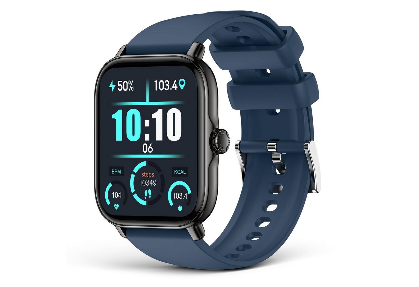 Jioson 1.91 Smartwatch für Männer Frauen IPX8 wasserdicht blau Smartwatch (1.91 Zoll), 1-tlg., Antwort/Anruf machen, mit Menstruationszyklus Schlaf blutdruckmessung Herzfrequenz" von Jioson