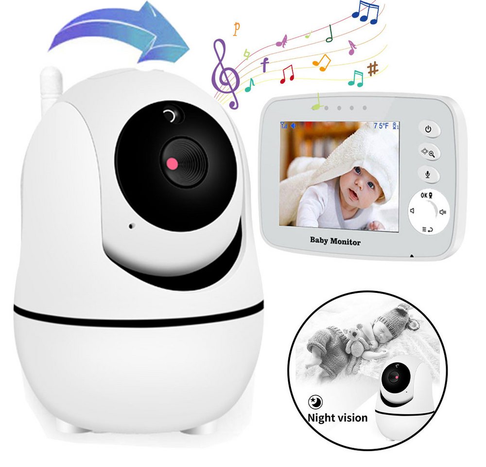 Jioson Babyphone Babyphone Babymonitor mit Kamera 30W HD Pixel, mit Zwei-Wege-Audio, Nachtmodus, 1-tlg., 1-ST, Fernüberwachung und Zwei-Wege-Audio von Jioson