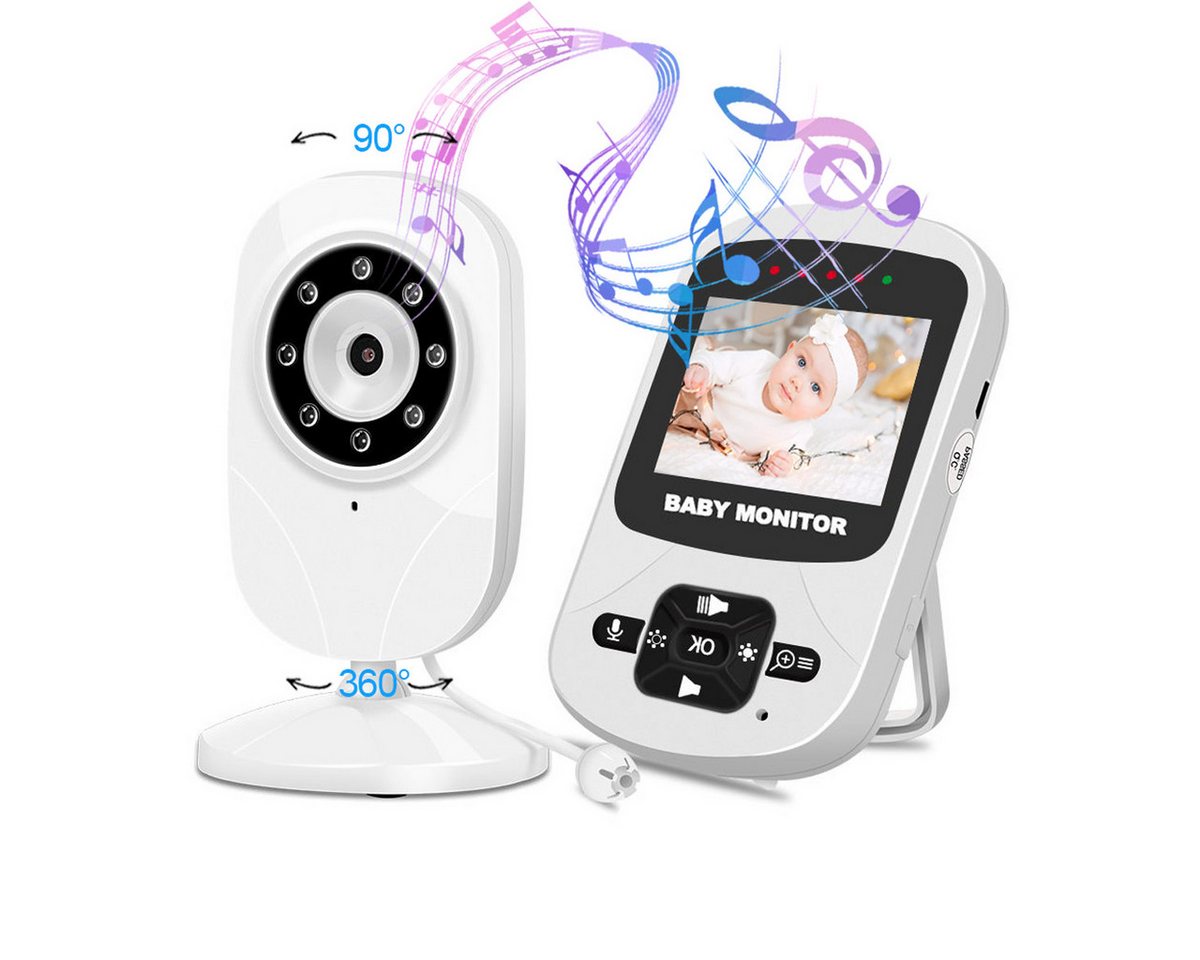 Jioson Babyphone Babyphone mit Kamera,Nachtmodus&Temperatur,2-Wege Audio,LCD-Bildschirm, Infrarot-Nachtsicht, Temperaturanzeige, Wiegenlied, Zwei-Wege-Audio, Gegensprechfunktion, LCD-Bildschirm, mit Zwei-Wege-Audio, Nachtmodus & Temperaturanzeige von Jioson