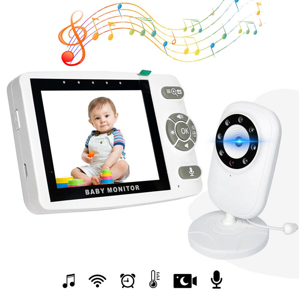Jioson Babyphone Babyphone mit Kamera WLAN Überwachungskamera Innen, mit Zwei-Wege-Audio, Nachtmodus & Temperaturanzeige, 1-tlg., 1-st, Fernüberwachung und Zwei-Wege-Audio von Jioson