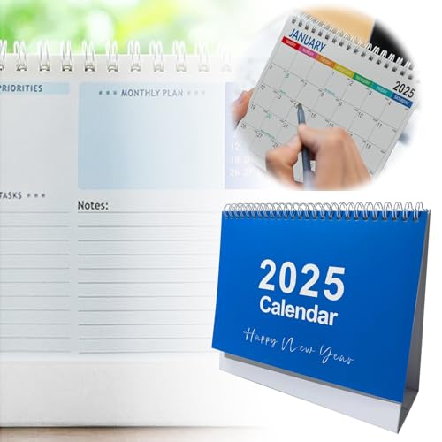 Blauer Kalender 2025, Monatskalender, vertikaler Flip-Kalender von Januar 2025 bis Dezember 2025, Neujahr unregelmäßig und Geschenk für Zuhause/Heimdekoration (Blau, 22,8 x 18,5 cm) von Jipersuo