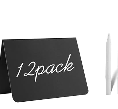 Doppeltes wiederverwendbares Mini-Kreidetafel-Set, tragbares Tischschild für Restaurants und Heimgebrauch, Chefspielzeug (Schwarz, 8 x 11 cm) von Jipersuo