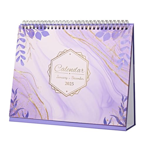 Kleiner Tischkalender für 2025 mit monatlichem Schreibplaner von Januar bis Dezember 2025, stehender Flip-2025, Schreibtischkalender, 25,4 x 21,1 cm, violetter Wandkalender (lila, 22 x 26 cm) von Jipersuo