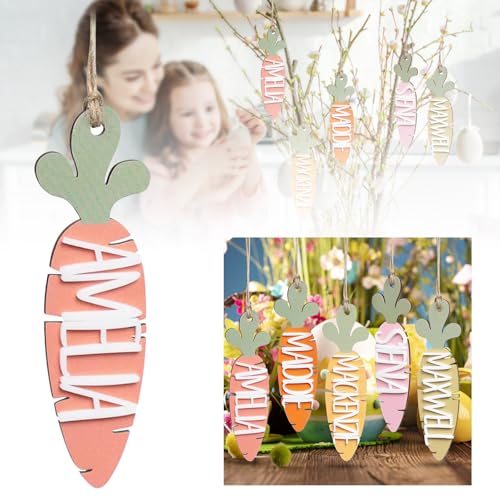 Oster-Namensschilder, individuelle Namen, Karotten-Dekorationen, Ideen, Füllmaterial für Kleinkinder, Kinder, Teenager, Mädchen, Jungen, Baby, Osteranhänger aus Holz für Taschen, Etiketten, Karten Oster-Namensschilder, individuelle Namen, Karotten-Dekorationen, Ideen, Füllmaterial für Kleinkinder, Kinder, Teenager, Mädchen, Jungen, Baby, Osteranhänger aus Holz für Taschen, Etiketten, Karten von Jipersuo