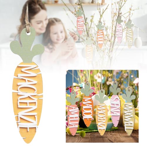 Oster-Namensschilder, individuelle Namen, Karotten-Dekorationen, Ideen, Füllmaterial für Kleinkinder, Kinder, Teenager, Mädchen, Jungen, Baby, Osteranhänger aus Holz für Taschen, Etikettenkarte Oster-Namensschilder, individuelle Namen, Karotten-Dekorationen, Ideen, Füllmaterial für Kleinkinder, Kinder, Teenager, Mädchen, Jungen, Baby, Osteranhänger aus Holz für Taschen, Etikettenkarte von Jipersuo