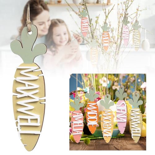 Oster-Namensschilder, individuelle Namen, Karotten-Dekorationen, Ideen, Füllmaterial für Kleinkinder, Kinder, Teenager, Mädchen, Jungen, Baby, Osteranhänger aus Holz für Taschen, Etikettenkarte Oster-Namensschilder, individuelle Namen, Karotten-Dekorationen, Ideen, Füllmaterial für Kleinkinder, Kinder, Teenager, Mädchen, Jungen, Baby, Osteranhänger aus Holz für Taschen, Etikettenkarte von Jipersuo