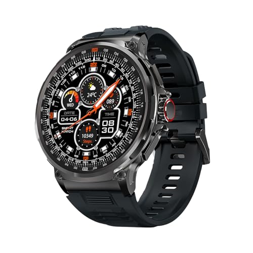 Smartwatch Fitnessuhr Herren, wasserdichte Sportuh mit IP68 Wasserdicht, 1,85 ZollTouchscreen, 24/7 Gesundheitsmonitor, 30 Tage Akku & Telefonanrufe kompatibel mit Android und iOS (A) von Jipersuo