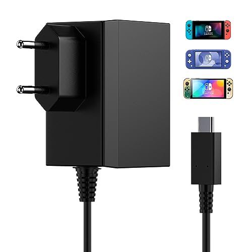 Jippofu Netzteil für Nintendo Switch, Ladegerät für NS Switch 15V/2.6A unterstützt TV-Modus Schnelles Aufladen, Ladekabel Charger für Switch Pro Controller/Switch Lite/Switch OLED/Switch Dock 1,5m Jippofu Netzteil für Nintendo Switch, Ladegerät für NS Switch 15V/2.6A unterstützt TV-Modus Schnelles Aufladen, Ladekabel Charger für Switch Pro Controller/Switch Lite/Switch OLED/Switch Dock 1,5m von Jippofu