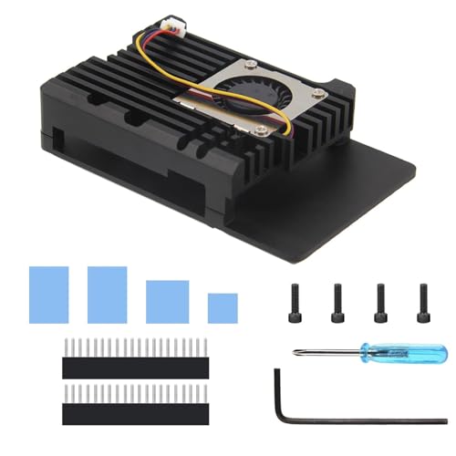 Jiqoe Robustes Aluminiumgehäuse Aktiver Lüfterbox RPI5 8 4 2 Metall Kühlkörpergehäuse Jiqoe Robustes Aluminiumgehäuse Aktiver Lüfterbox RPI5 8 4 2 Metall Kühlkörpergehäuse von Jiqoe
