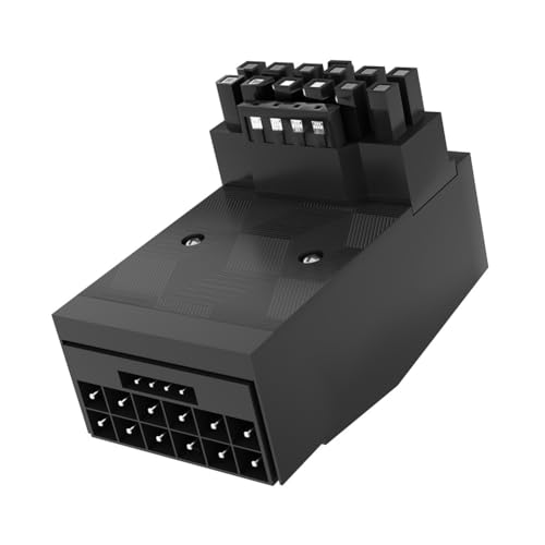 Jisapmzu 12VHRWR 600W 5.0 Grafikkarte 12+4Pin Stecker 90 Grad Adapter ATX 3.0 16Pin Stecker auf Buchse Netzteiladapter Einfache Installation Einfach zu Verwenden (B) von Jisapmzu