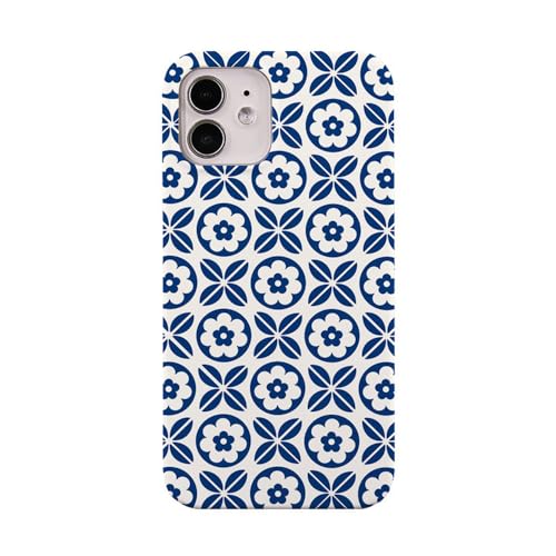 JiuWang Hülle für iPhone 13 Pro Max – Retro Blumenmuster & Geometrisches Design – Ultradünne Glatte PC-Hartschale (Blau & Weiß) JiuWang Hülle für iPhone 13 Pro Max – Retro Blumenmuster & Geometrisches Design – Ultradünne Glatte PC-Hartschale (Blau & Weiß) von JiuWang
