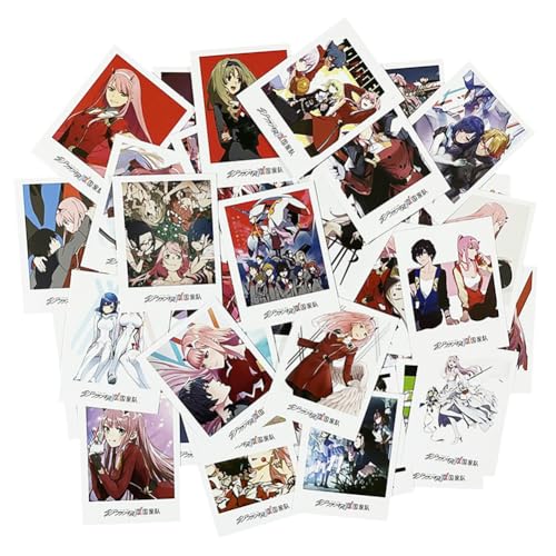 Anime Zero Two Postkarten-Set, 40 Stück, 02 Figuren, Anime-Poster, Zero Two Manga-Postkarte, Sammelkarten, Dekoration, Schlafzimmer für Anime-Liebhaber von Jiumaocleu