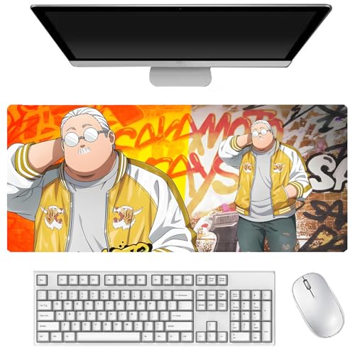 Jiumaocleu Sakamoto Taro Großes Mauspad, 90 x 40 cm, Gaming-Mauspad, Anime Asakura Shin und Shishiba, bedrucktes erweitertes Mauspad, rutschfeste Gummiunterseite, Schreibtischunterlage für Tastatur Jiumaocleu Sakamoto Taro Großes Mauspad, 90 x 40 cm, Gaming-Mauspad, Anime Asakura Shin und Shishiba, bedrucktes erweitertes Mauspad, rutschfeste Gummiunterseite, Schreibtischunterlage für Tastatur von Jiumaocleu