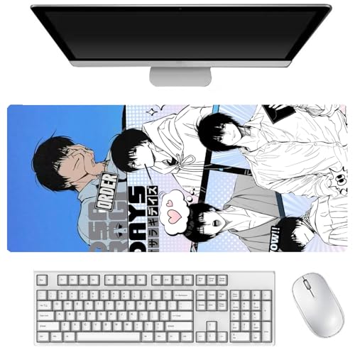 Sakamoto Taro Großes Mauspad, 90 x 40 cm, Gaming-Mauspad, Anime Asakura Shin und Shishiba, bedrucktes erweitertes Mauspad, rutschfeste Gummiunterseite, Schreibtischunterlage für Tastatur und Maus Sakamoto Taro Großes Mauspad, 90 x 40 cm, Gaming-Mauspad, Anime Asakura Shin und Shishiba, bedrucktes erweitertes Mauspad, rutschfeste Gummiunterseite, Schreibtischunterlage für Tastatur und Maus von Jiumaocleu
