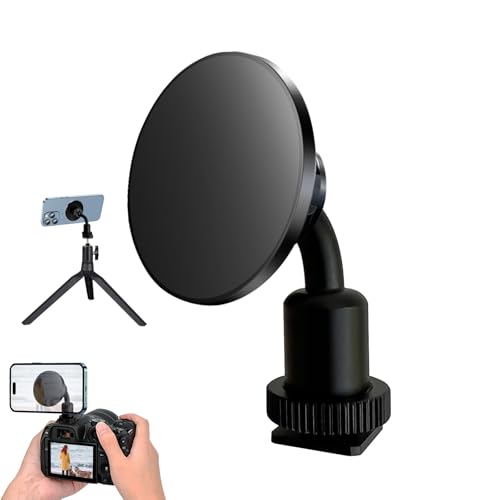 Jkoailiwi Ultraleichter 6,35 mm magnetischer Stativadapter mit Kaltschuh, magnetische Handy-Stativhalterung für Stativ/Kamera/Selfie-Stick/Ringlicht, kompatibel mit MagSafe iPhone 16/15/14/13/12, von Jkoailiwi