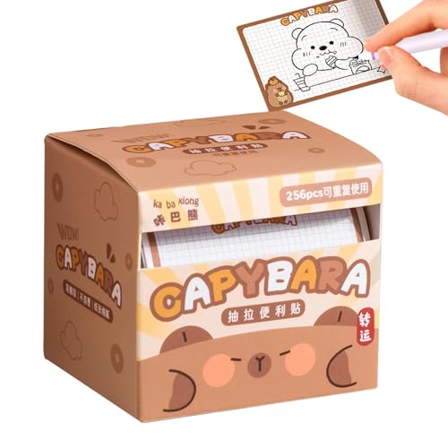 Capybara Haftnotizzettel, Tier-Lesezeichen, 256 Blatt Haftnotizen mit Capybara Themen Haftnotizen, glatter Notizblock für schnelle Notizen und Schreibaktivitäten von Jlobnyiun