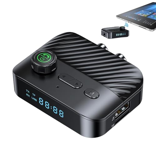 Jlobnyiun Audio-Sender und Empfänger, Audio-Sender für Fernseher, 5.3, kabelloser Stereo-Sender des Empfängers – Zubehör für Kopfhörer, Empfänger mit geringer Latenz für die von Jlobnyiun