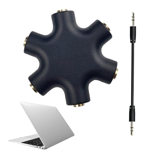 Jlobnyiun Audio-Splitter für Kopfhörer, 3,5-mm-Klinkenstecker, 3,5-mm-Klinkenstecker für Kopfhörer, PC, Laptop, Telefon, Uni, Spiele und Musik von Jlobnyiun