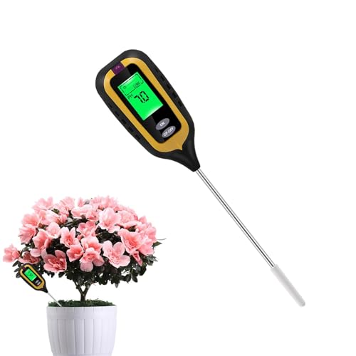 Jlobnyiun Feuchtemessung des Pflanzenbodens, Feuchtigkeitsmessgerät für Pflanzen – 4-in-1-Feuchtigkeitstester für Boden | Farm Luftfeuchtigkeit / pH / Solarlicht-Tester / Temperatur für Pflanzen von Jlobnyiun