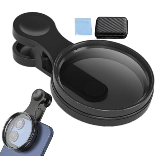 Jlobnyiun Polarisationsfilter für Handy, Polarisationsfilter für Telefon | Runder Objektivfilter zum Anklipsen 52 mm | Glasfilter-Set mit Zubehör von Jlobnyiun