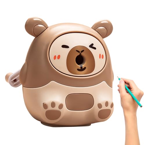 Jlobnyiun Schlimmste Bleistifte für Bleistifte, tragbarer Anspitzer | Cartoon Manueller Bleistiftspitzer Shargers – Manueller Spinner in Capybara-Form für Bleistifte und Kunstbedarf von Jlobnyiun