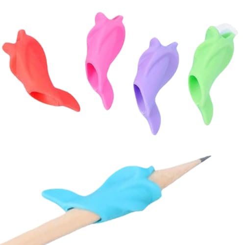 Jlobnyiun Stiftgriff Für Kleinkinder | Silikon Delphin Stift-Haltehilfe,Weiche Rutschfeste Stifthalter 5er Set Zur Haltungskorrektur Und Schreibtraining Für Homeschool Und Vorschule von Jlobnyiun
