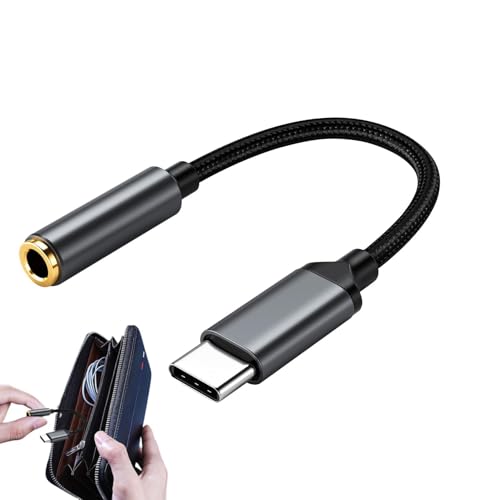 Jlobnyiun USB-C-Headset-Adapter – Konverter Typ C 3,5 mm Klinkenstecker, Audio-Adapter | Zubehör für kabelgebundene Kopfhörer, kompatibel mit den meisten Geräten, hochwertiger Klang von Jlobnyiun